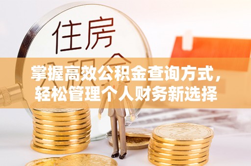 竹北掌握高效公积金查询方式，轻松管理个人财务新选择
