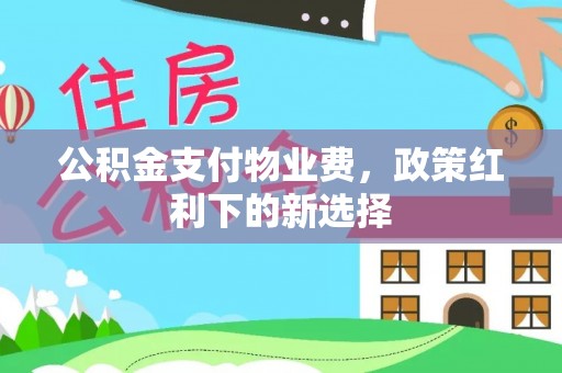 竹北公积金支付物业费，政策红利下的新选择
