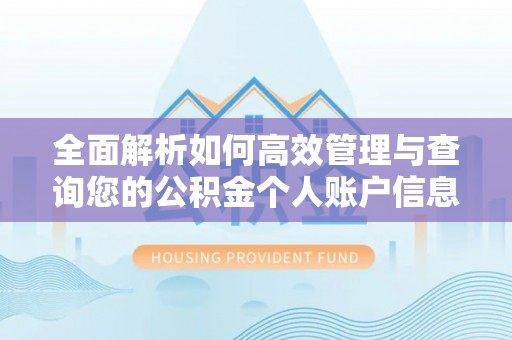 竹北全面解析如何高效管理与查询您的公积金个人账户信息